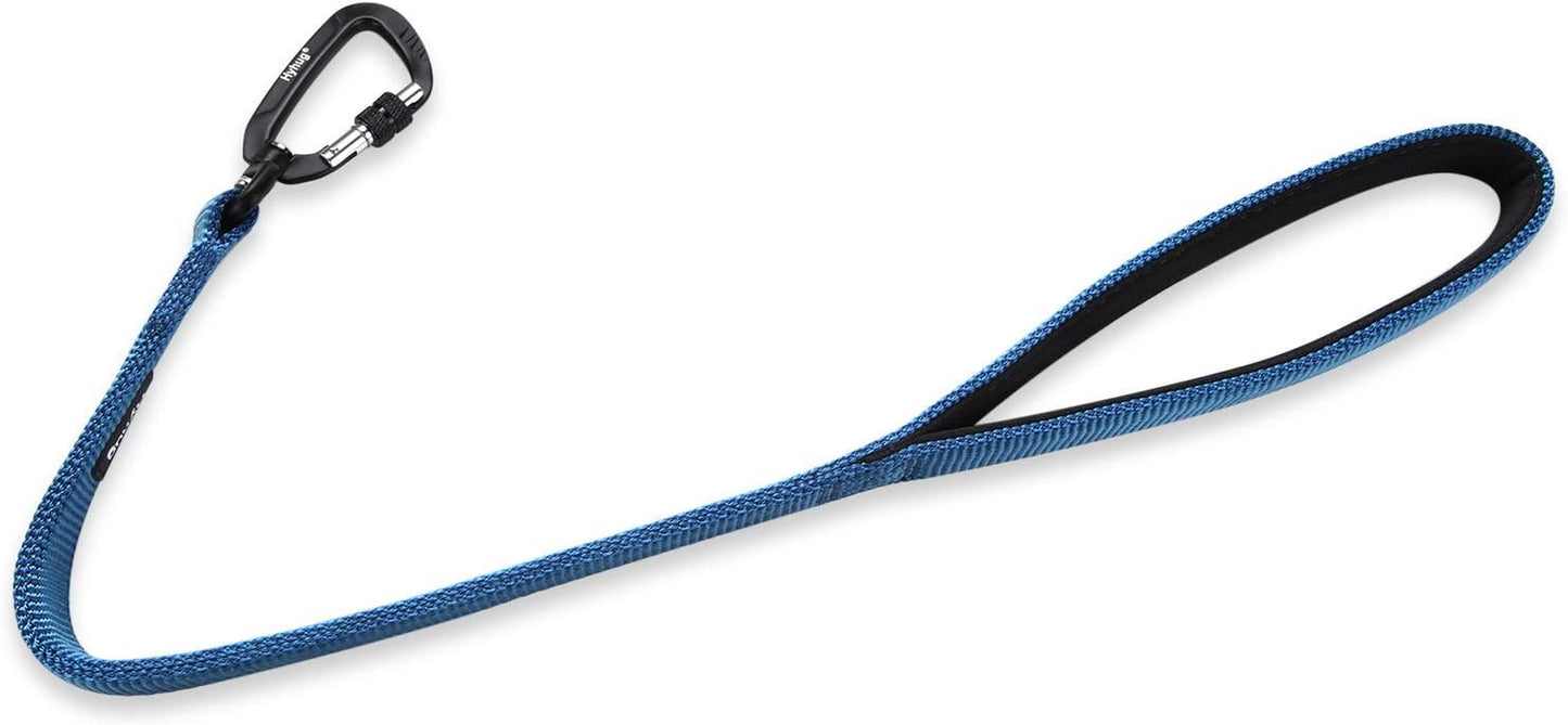 Pets 24” Heavy Duty Nylon Short Leash with Comfortable Handle and Lightweight Aviation Aluminium Clip Lead- for Large Medium Dogs Daily Walking&Training. (24 Inches, Classic Blue)